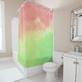 Lachs und Limone Abstrakte Wolken Duschvorhang