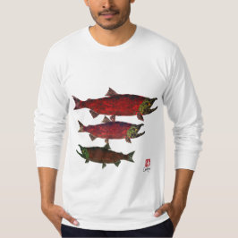 Lachs (vorne und hinten) - Langschläfer-T-Shirt T-Shirt