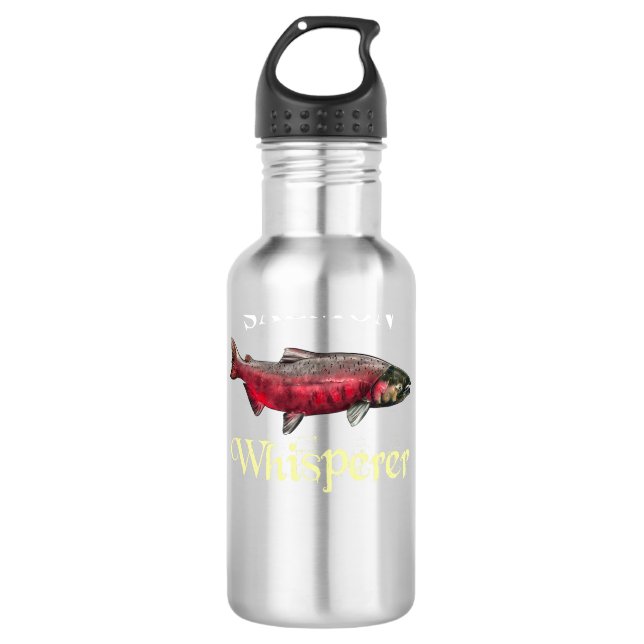 Lachs Whisperer Dark Edelstahlflasche (Vorderseite)