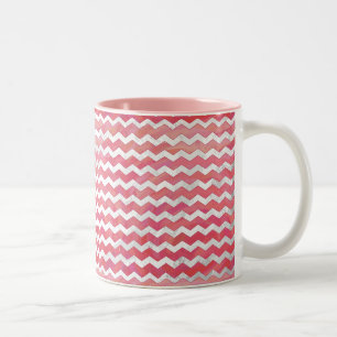 Lachs Zickzack Muster wirbeln Zweifarbige Tasse