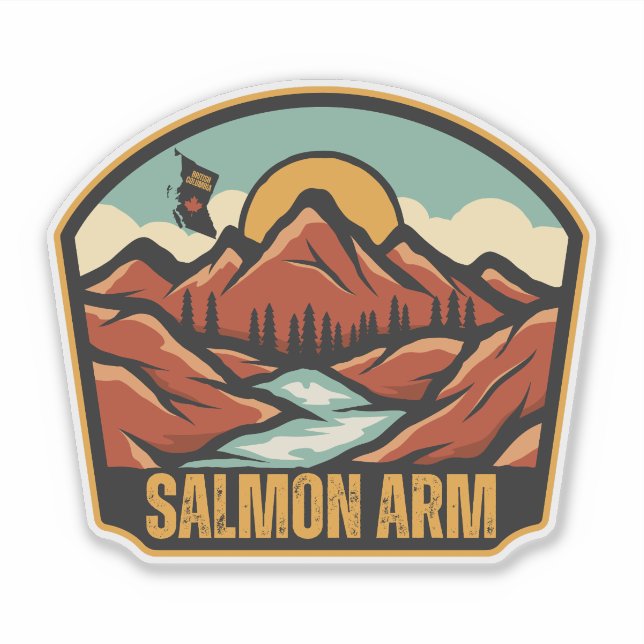 Lachsarm, British Columbia Aufkleber (Vorderseite)