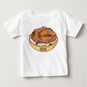 Lachsbagel-Cartoon Baby T-shirt