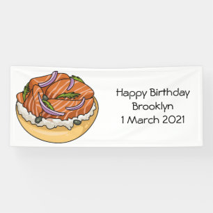 Lachsbagel-Cartoon Banner