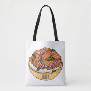 Lachsbagel-Cartoon Tasche