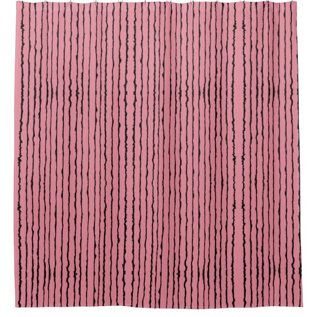 Lachsfarbe gestreift Dusche Vorhang (Vorderseite)