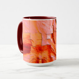 Lachsfarbe in Mosaikstruktur weich geschnitzt Tasse
