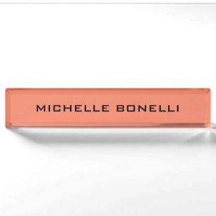 Lachsfarbe Minimalistisch Schlicht Legitimbar Mode Namensplakette