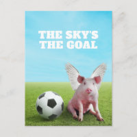 Lachsfarbenes fliegendes Schwein Fußball Lustiger