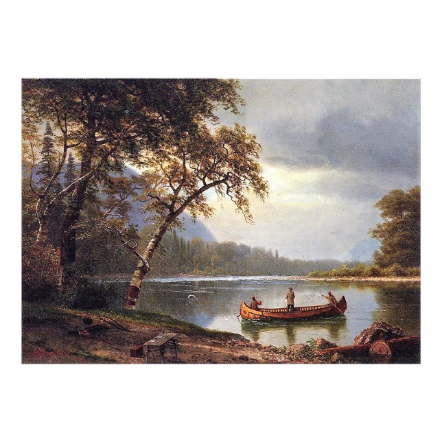 Lachsfischerei auf dem Cascapediac Albert Bierstad Fotodruck (Vorne)