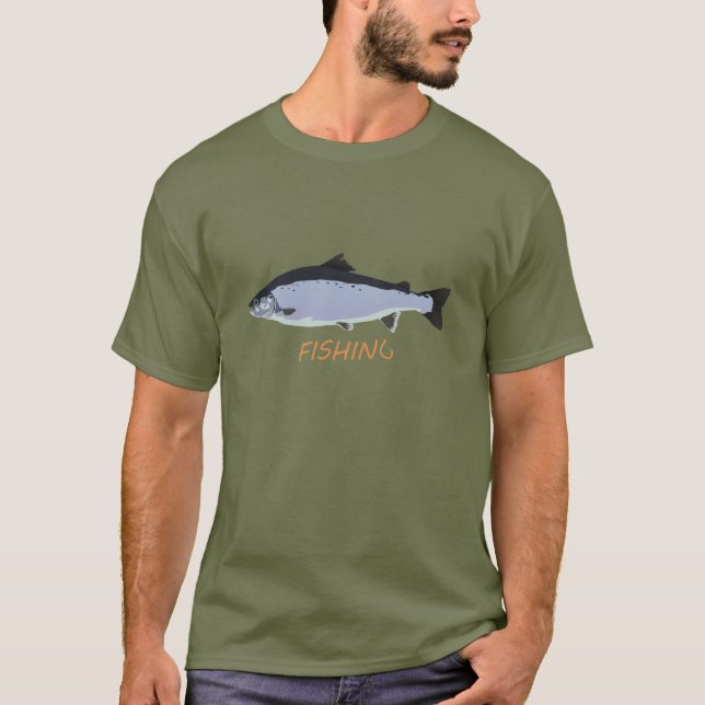 Lachsfischerei T-Shirt (Vorderseite)