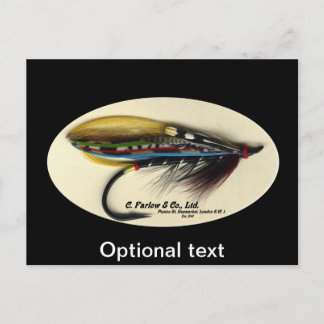 Lachsfliege - Schwarzer Doctor feather Postkarte