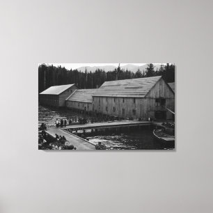 Lachskonservenfabrik nahe Ketchikan, Alaska Leinwanddruck