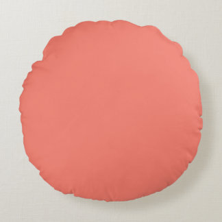 Lachskoralle in fester Farbe Rundes Kissen