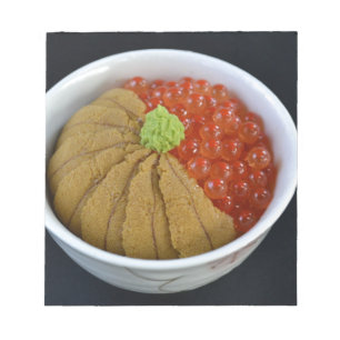 Lachsrogen Seeigel Reisschale Japanisches Essen Sc Notizblock