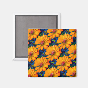 Lachsrosa Blumenmuster Magnet