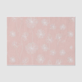 Lachsrosa mit einem zarten, weißen, floralen Vinta Seidenpapier