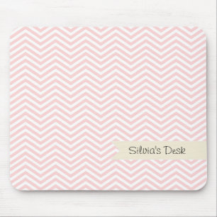 Lachsrosa Zickzack Mousepad