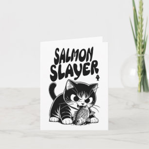 Lachsvernichter Lustige Katze Fischen Lachs Fisch Karte