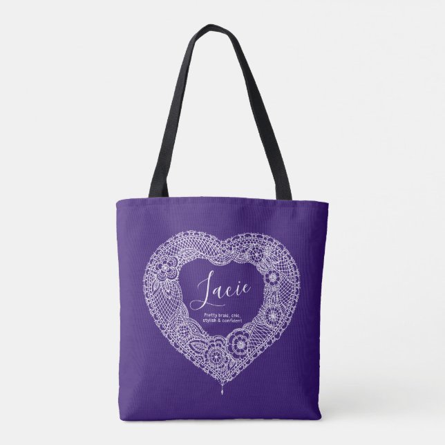 Lacie-Name bedeutet Herzbeutel Tasche (Rückseite)