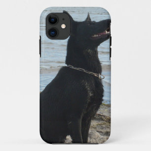Lack-schwarzer Schäferhund iPhone 11 Hülle