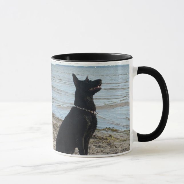 Lack-schwarzer Schäferhund Tasse (Rechts)