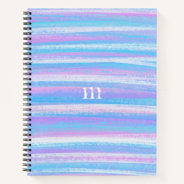 Lackierte Acrylstreifen Türkis Pink Lila Notizbuch (Vorderseite)