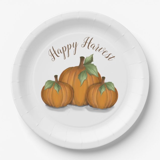 Lackierte Pumpkins Papierplatte Pappteller (Vorderseite)