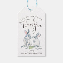 Lackierte Wasserfarben Woodland Bunnies Geschenkanhänger