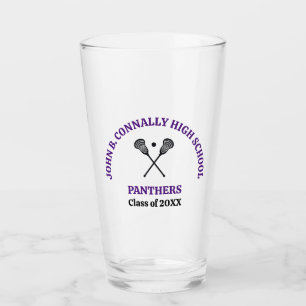 Lackrosse-Team der Purple High School personalisie Glas