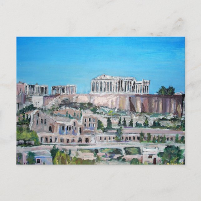 L'Acropole, carte postale d'Athènes (Devant)
