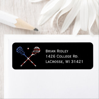 Lacrosse Adresse de retour Étiquettes Bâtons patri