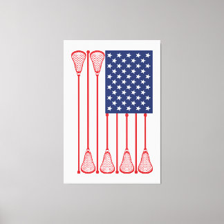 Lacrosse American Flag Art Leinwanddruck