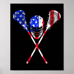 Lacrosse American Flag Geschenk Design Lax Player  Poster