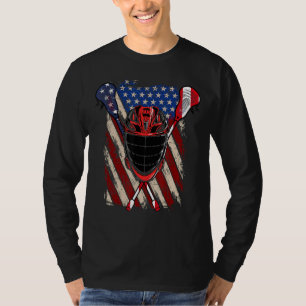 Lacrosse American Flag Lax Helmet Sticks 4. Ju T-Shirt