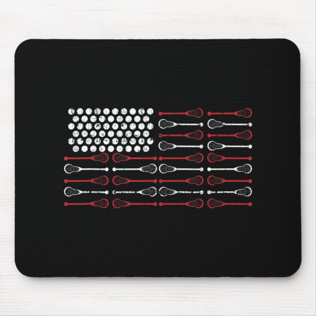 Lacrosse American Flag Lax Mama Design Mousepad (Vorne)