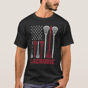 Lacrosse American Flag Lax Men Boys Girls Gi T-Shirt