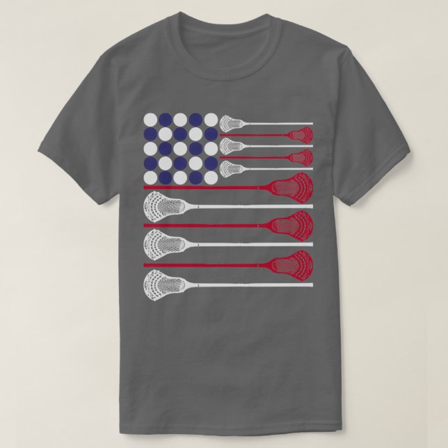 Lacrosse American Flag schwarz T-Shirt (Design vorne)