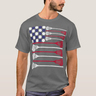 Lacrosse American Flag schwarz T-Shirt