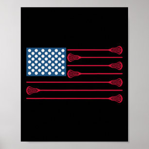 Lacrosse Amerikanische Flagge Cool Lacrosse Famili Poster