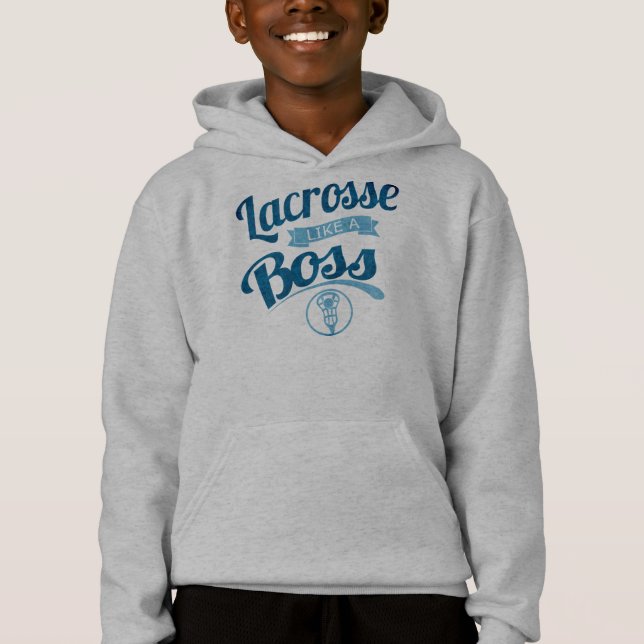 Lacrosse as a Boss Kids's Hooded Sweatshirt (Vorderseite)