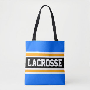LACROSSE Athletic Bright Blue Black Yellow Strips Tasche
