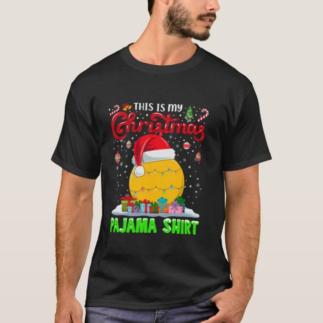 Lacrosse Ball Weihnachtsmannmütze Weihnachtslicht  T-Shirt (Vorderseite)