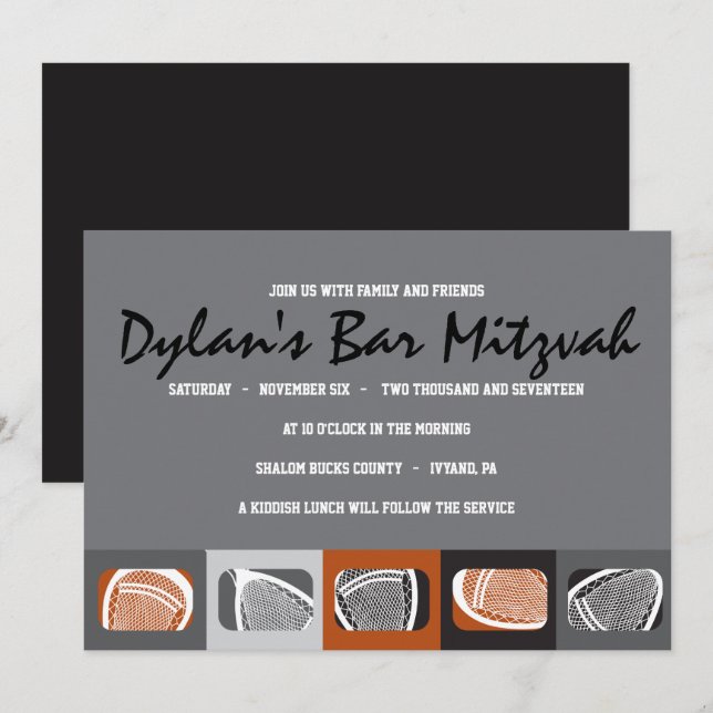 LACROSSE Bar Mitzvah Einladung (Vorne/Hinten)