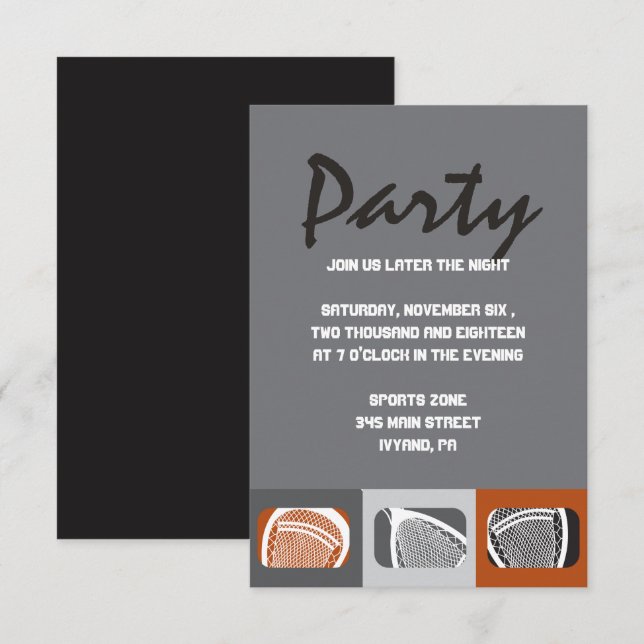 LACROSSE Bar Mitzvah Einladung Empfang-Karte (Vorne/Hinten)