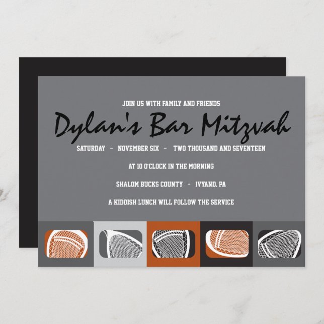 LACROSSE Bar Mitzvah Invitation (Devant / Derrière)