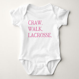 LACROSSE BÉBÉ FILLE SUR SIE ROSE BLANC TOP TSHIRT