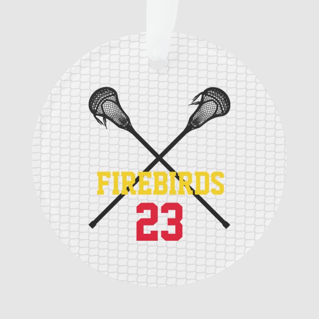 Lacrosse behält Net Team Name Player Foto Ornament (Vorderseite)