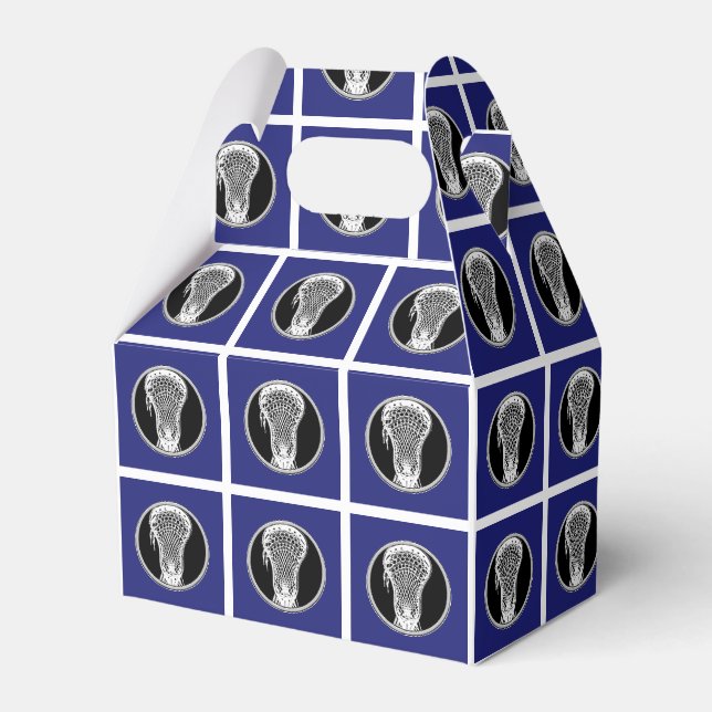 Lacrosse Blue Favor Box Geschenkschachtel (Vorderseite)