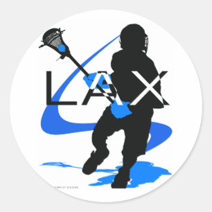 Lacrosse Boys LAX Blue Runder Aufkleber