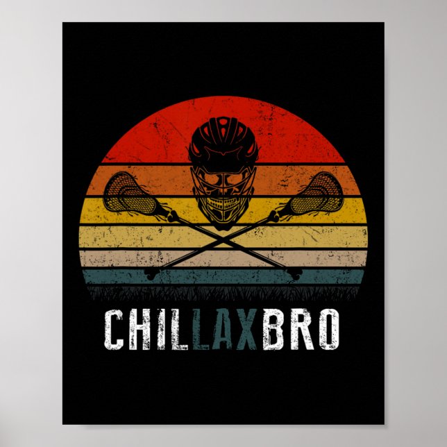 Lacrosse Chillax Bro Vintag Poster (Vorne)